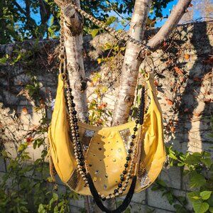 Y2K Yellow Sequin Shoulder Bag